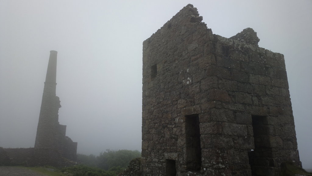Abandoned ruins in the mist